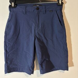 Hurley Nike Boys Youth Size 14 Blue Dri Fit Chino Shorts  Light Weight Casual